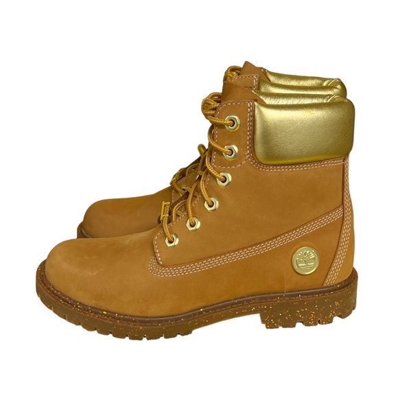 Timberland Women’s 6 inch Heritage Cupsole Boots in Wheat and Gold - Picture 2 of 13